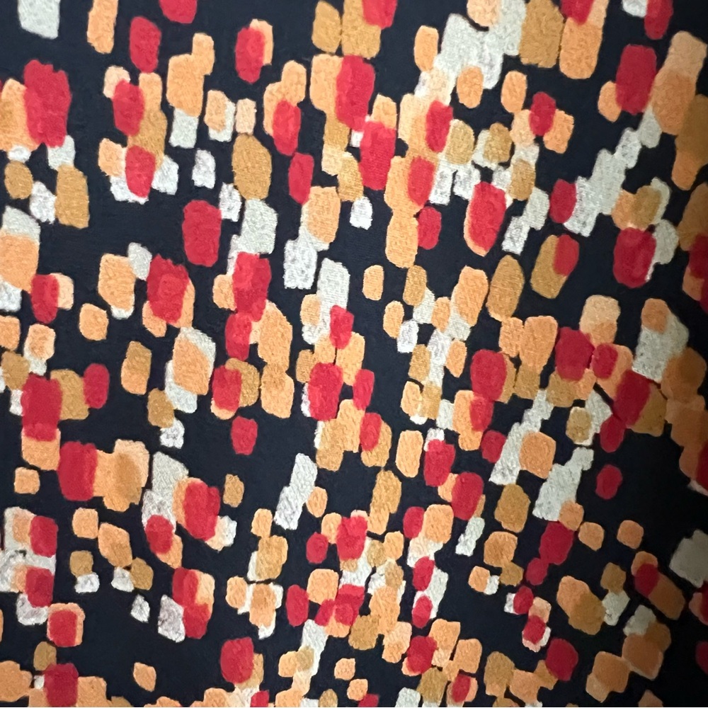 LES COPAINS Made In Italy 100% Silk Midi Skirt Geometric Retro Hipster Fall 44 - Picture 9 of 12